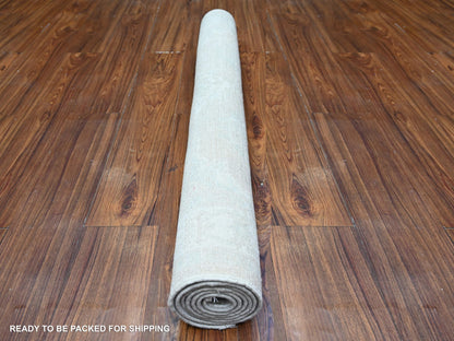 Peshawar Oushak hand-knotted wool rug in Gray & Night White, 3'11" x 5'9" — SKU O074783 (view 4)