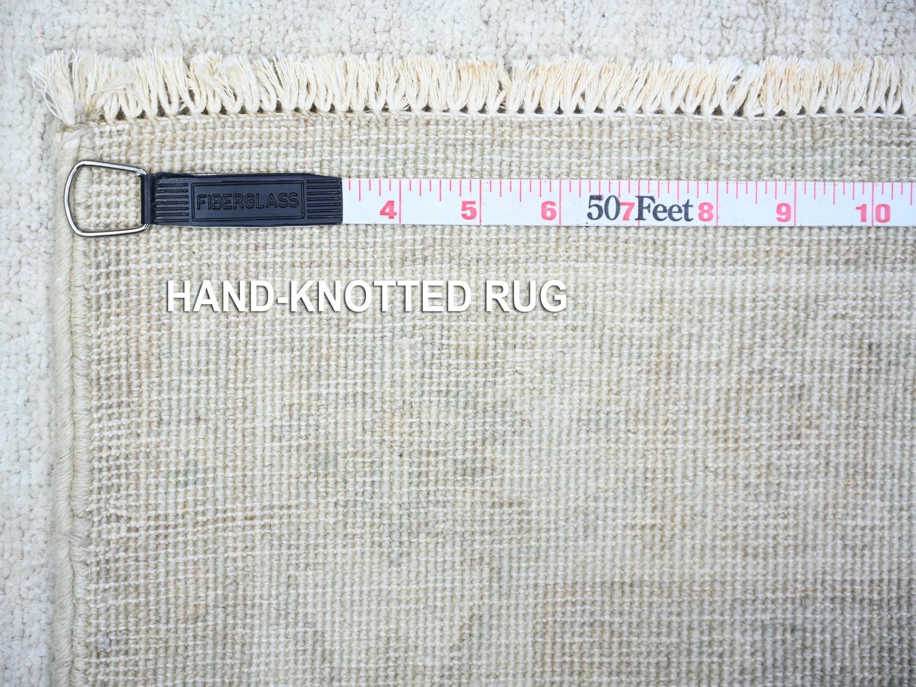 Peshawar Oushak hand-knotted wool rug in Gray & Night White, 3'11" x 5'9" — SKU O074783 (view 6)