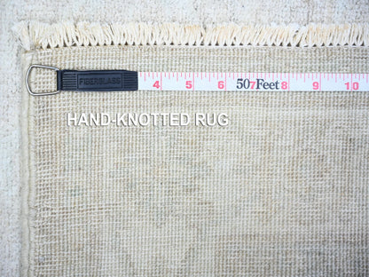 Peshawar Oushak hand-knotted wool rug in Gray & Night White, 3'11" x 5'9" — SKU O074783 (view 6)