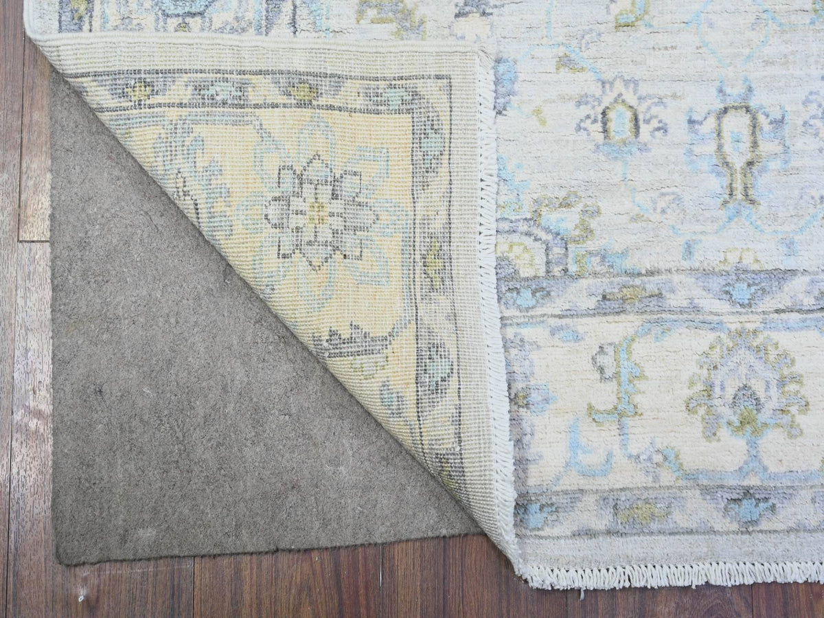 Peshawar Oushak hand-knotted wool rug in Gray & Stone White, 3'11" x 5'9" — SKU O074784 (view 2)