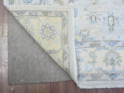 Peshawar Oushak hand-knotted wool rug in Gray & Stone White, 3'11" x 5'9" — SKU O074784 (view 2)