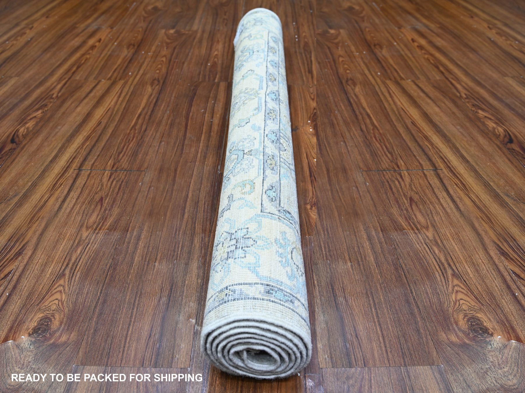 Peshawar Oushak hand-knotted wool rug in Gray & Stone White, 3'11" x 5'9" — SKU O074784 (view 4)