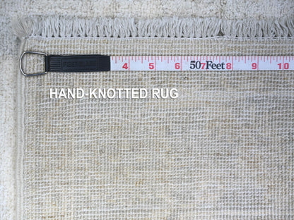 Ivory 3'10" x 5'7" Oushak And Peshawar Hand knotted Wool Rug - Sku: O074785