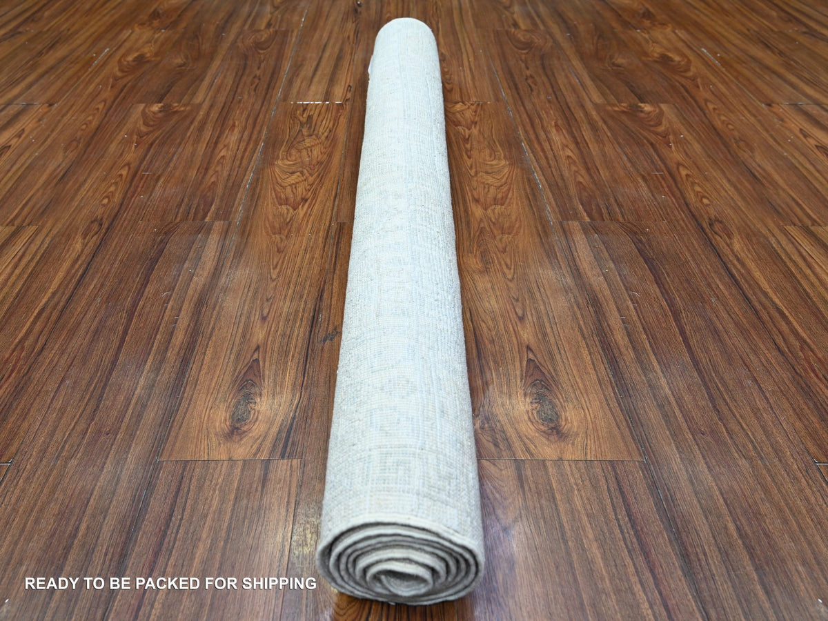 Khotan Oushak hand-knotted wool rug in Ivory & Pacific Pearl Ivory, 3'10" x 5'7" — SKU O074786 (view 4)