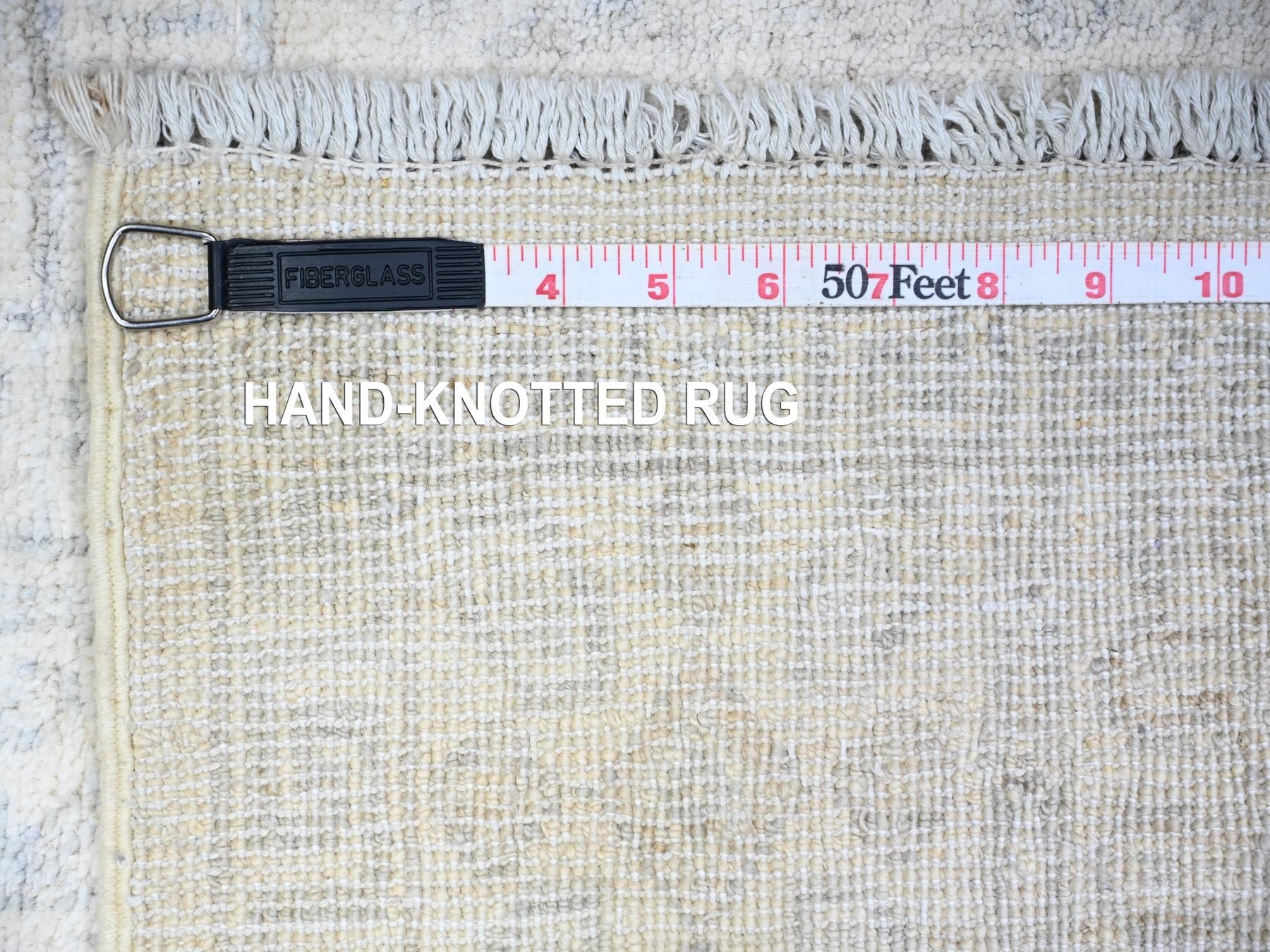 Khotan Oushak hand-knotted wool rug in Ivory & Pacific Pearl Ivory, 3'10" x 5'7" — SKU O074786 (view 6)