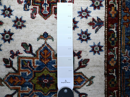 Kazak Kazak hand-knotted wool runner in Ivory & Blue, 2'7" x 12'10" — SKU O074812 (view 3)