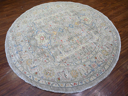 Mahal Oushak hand-knotted wool rug in Gray, 8' x 8' — SKU O074820 (view 3)