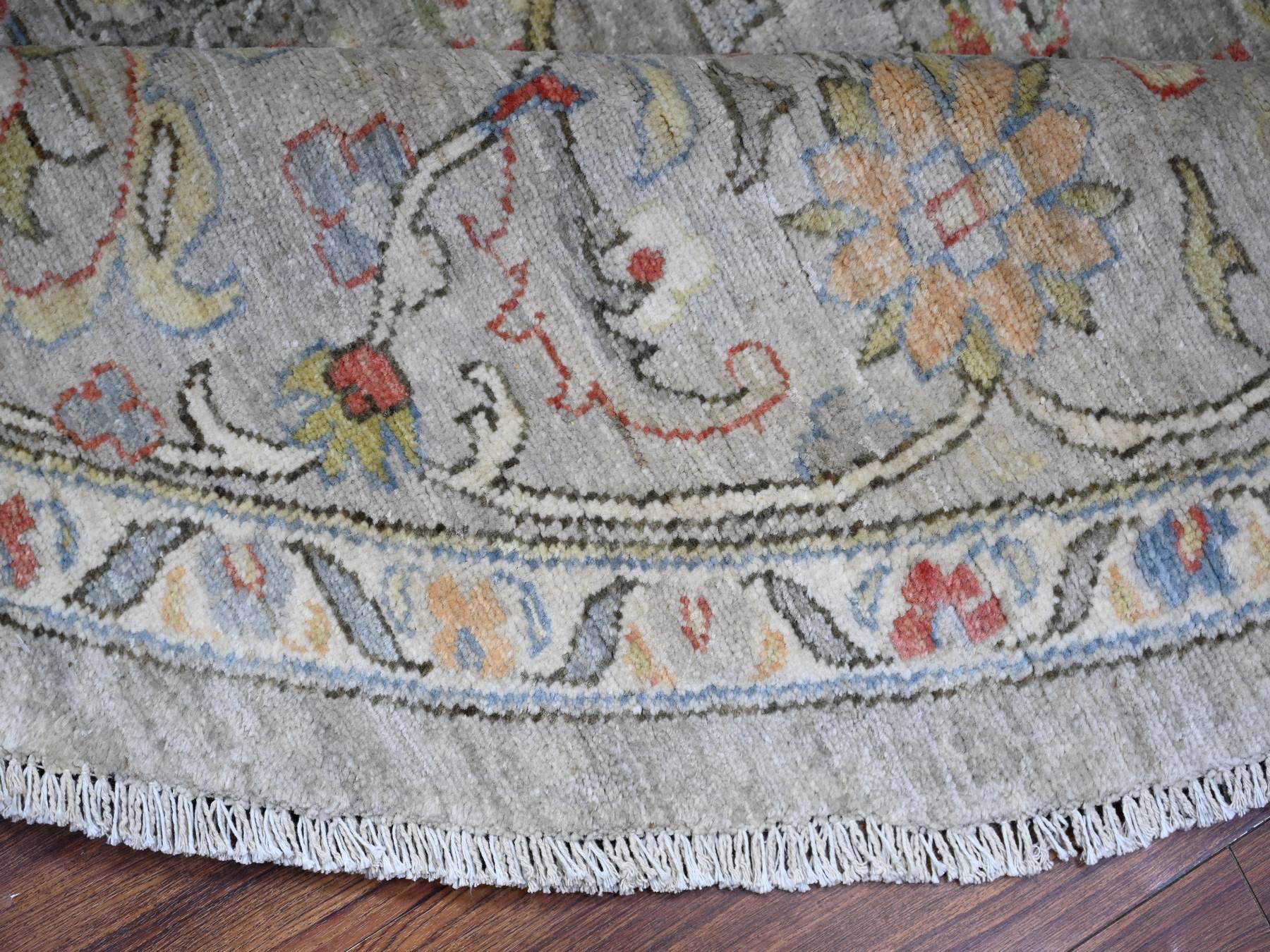 Mahal Oushak hand-knotted wool rug in Gray, 8' x 8' — SKU O074820 (view 6)