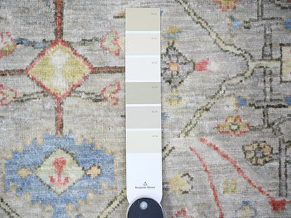 Mahal Oushak hand-knotted wool rug in Gray, 8' x 8' — SKU O074820 (view 7)