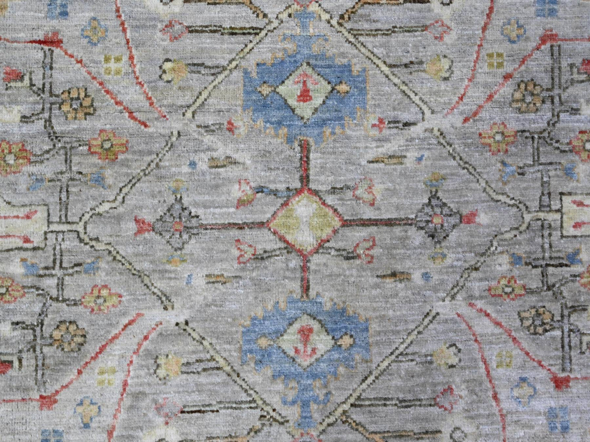 Mahal Oushak hand-knotted wool rug in Gray, 8' x 8' — SKU O074820 (view 8)