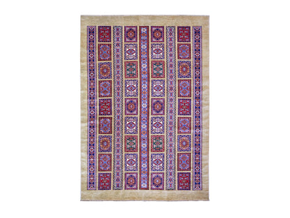 Brown 5'11" x 8'6" Tribal Hand knotted Wool Rug - Sku: O074833