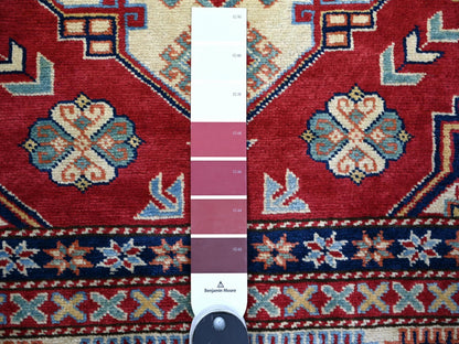 Red 5'8" x 8'1" Tribal Hand knotted Wool Rug - Sku: O074836