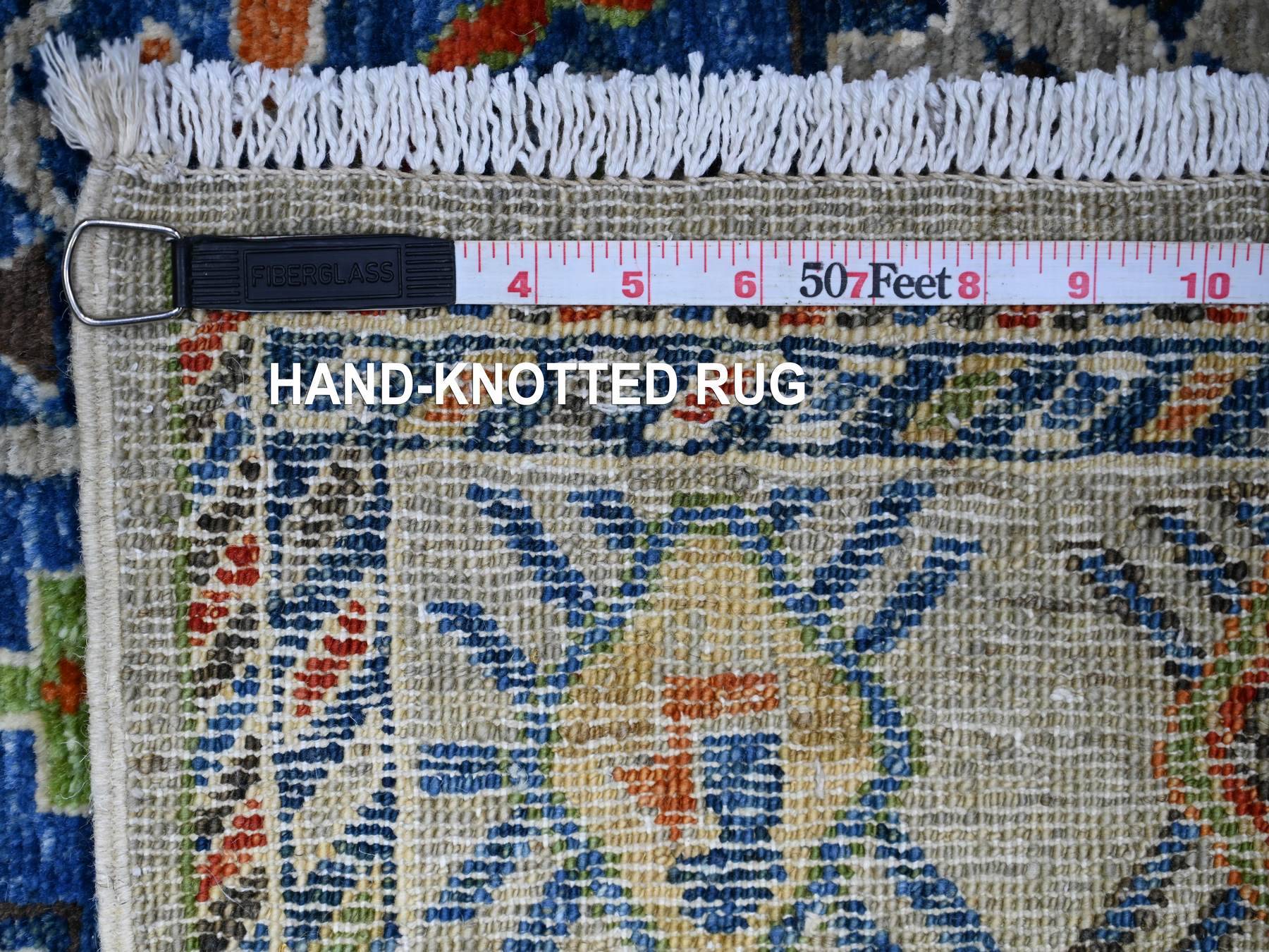 Shiraz Tribal & Geometric hand-knotted wool rug in Gray, 4'1" x 6'2" — SKU O074854 (view 6)