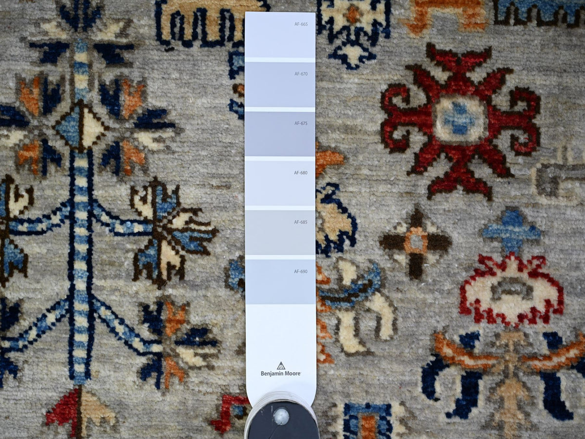 Ersari Tribal & Geometric hand-knotted wool rug in Gray, 3'11" x 5'11" — SKU O074858 (view 3)