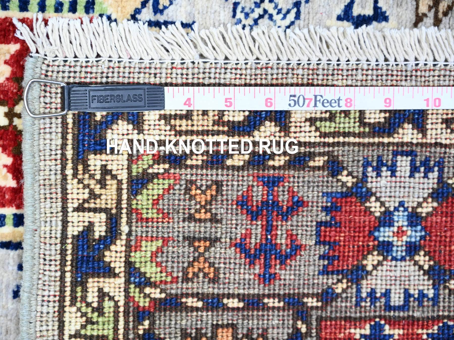 Ersari Tribal & Geometric hand-knotted wool rug in Gray, 3'11" x 5'11" — SKU O074858 (view 6)