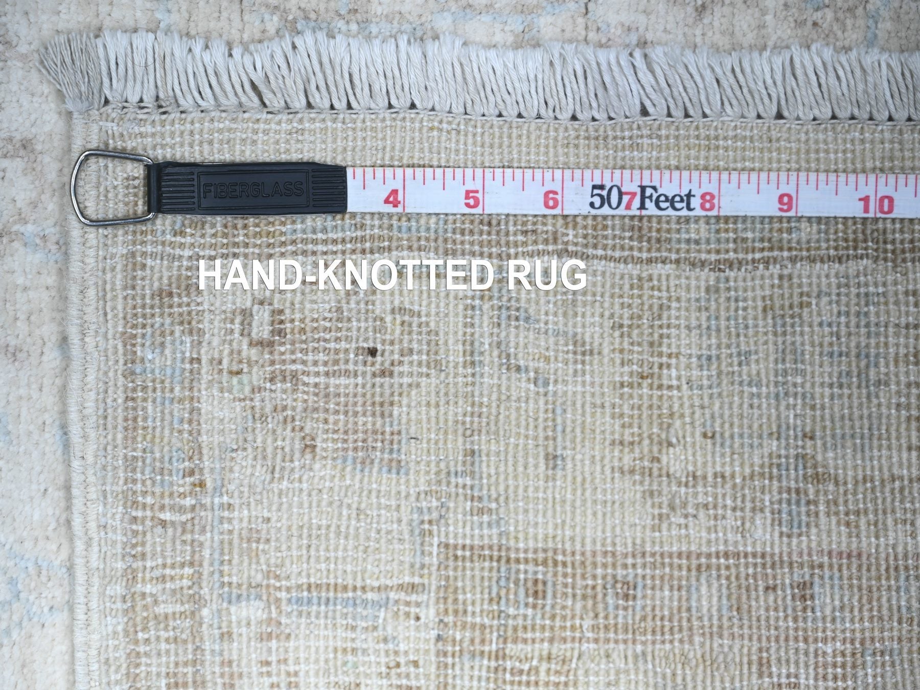 Peshawar Oushak hand-knotted wool runner in Ivory, 2'4" x 10'2" — SKU O074874 (view 6)