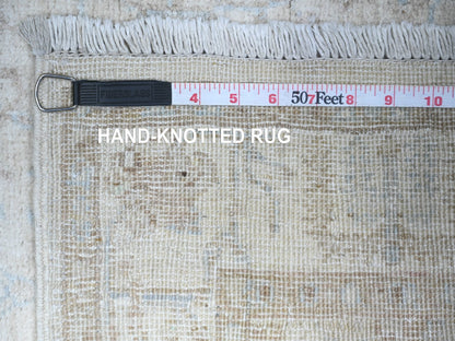 Peshawar Oushak hand-knotted wool runner in Ivory, 2'4" x 10'2" — SKU O074874 (view 6)