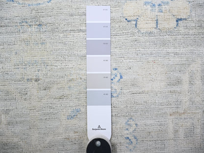 Khotan Khotan hand-knotted wool runner in Gray & Ivory, 3'11" x 12'1" — SKU O074877 (view 3)
