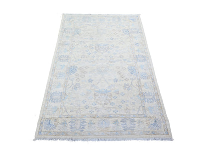 Peshawar Oushak hand-knotted wool rug in Ivory, 3'10" x 5'9" — SKU O074878