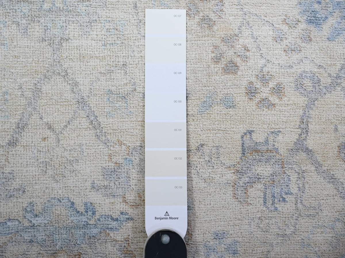 Peshawar Oushak hand-knotted wool rug in Ivory, 3'10" x 5'9" — SKU O074878 (view 3)