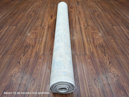 Peshawar Oushak hand-knotted wool rug in Ivory, 3'10" x 5'9" — SKU O074878 (view 4)