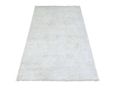 Peshawar Oushak hand-knotted wool rug in Ivory & Gray, 3'10" x 5'8" — SKU O074880