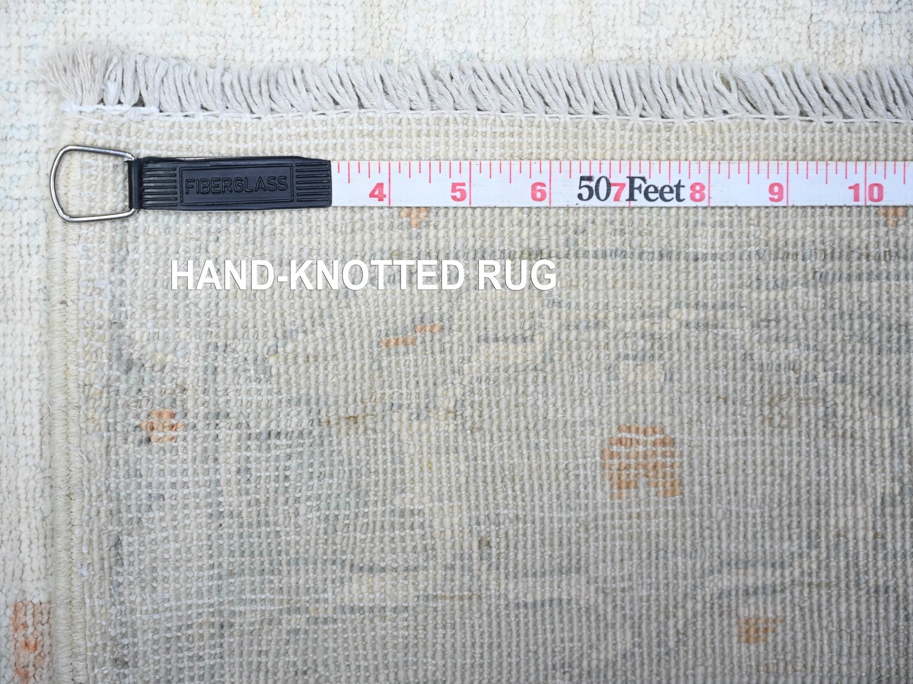 Peshawar Oushak hand-knotted wool rug in Ivory & Gray, 3'10" x 5'8" — SKU O074880 (view 6)