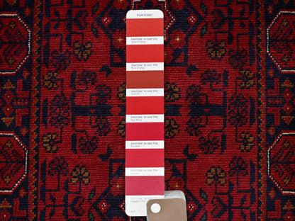 Tribal & Geometric hand-knotted wool runner in Red, 1'10" x 5' — SKU O0748 (view 4)
