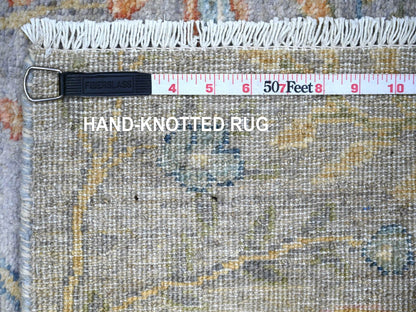 Peshawar Oushak hand-knotted wool runner in Gray, 2'5" x 8'3" — SKU O074915 (view 6)