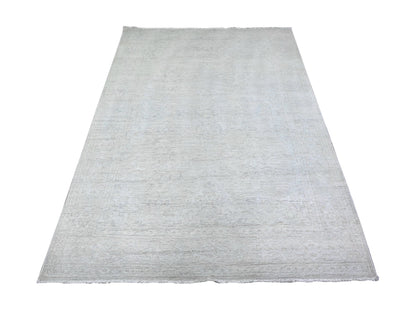 Peshawar Oushak hand-knotted wool rug in Gray, 5' x 6'9" — SKU O074949