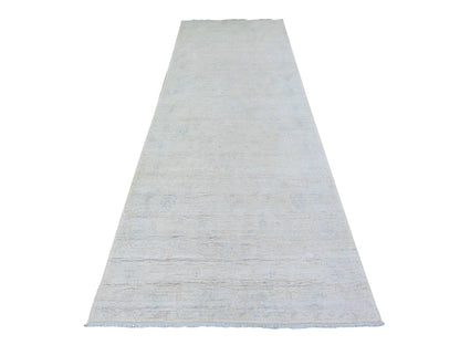 Peshawar Oushak hand-knotted wool runner in Ivory, 3'10" x 11'2" — SKU O074951