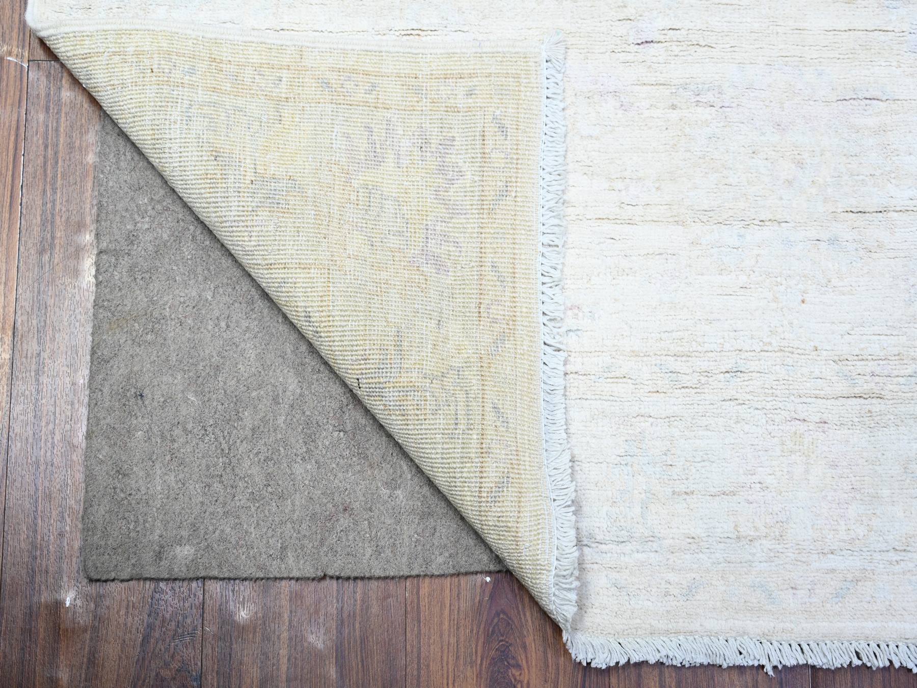 Peshawar Oushak hand-knotted wool runner in Ivory, 3'10" x 11'2" — SKU O074951 (view 2)