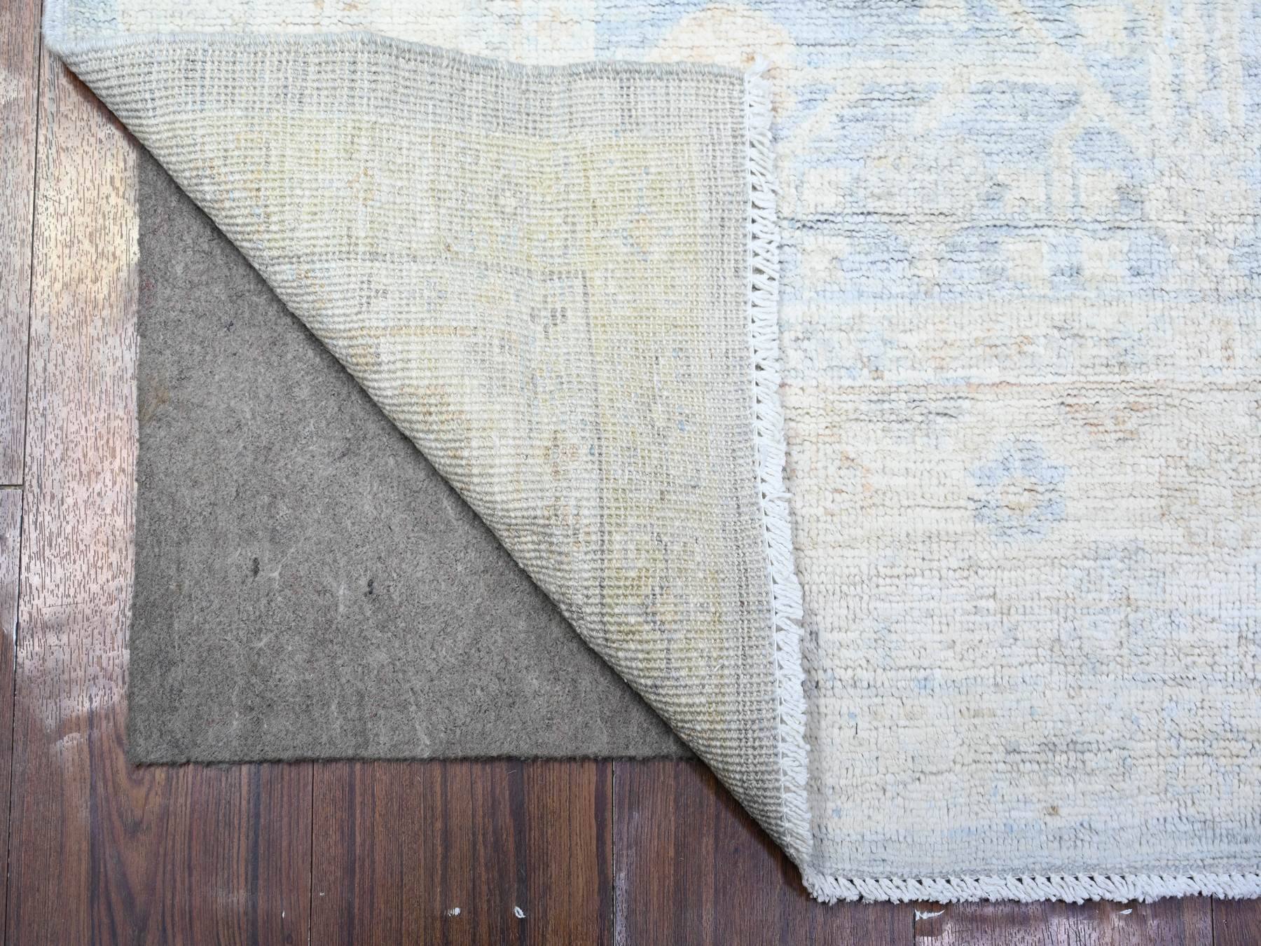 Khotan Khotan hand-knotted wool runner in Gray & Ivory, 3'11" x 10' — SKU O074952 (view 2)