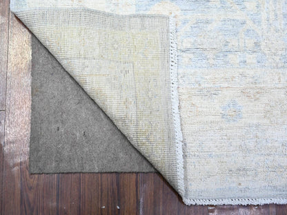 Khotan Khotan hand-knotted wool runner in Gray & Ivory, 3'11" x 10' — SKU O074952 (view 2)