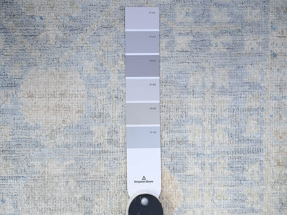 Khotan Khotan hand-knotted wool runner in Gray & Ivory, 3'11" x 10' — SKU O074952 (view 3)