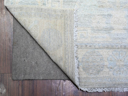 Grey 4'0" x 12'2" Oushak And Peshawar Hand knotted Wool Rug - Sku: O074953