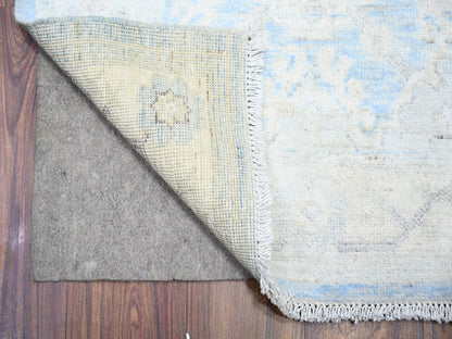 Blue 2'8" x 16'2" Oushak And Peshawar Hand knotted Wool Rug - Sku: O074954