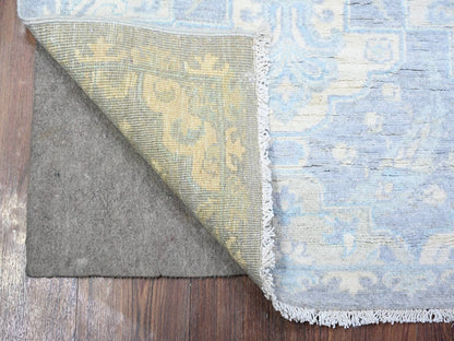 Grey 2'6" x 5'8" Oushak And Peshawar Hand knotted Wool Rug - Sku: O074955