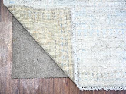 Peshawar Oushak hand-knotted wool runner in Gray & Lexicon Ivory, 3'1" x 10' — SKU O074959 (view 2)