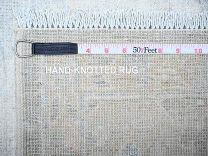 Ivory 3'1" x 12'0" Oushak And Peshawar Hand knotted Wool Rug - Sku: O074961