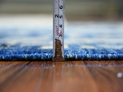 Blue 3'0" x 4'9" Oushak And Peshawar Hand knotted Wool Rug - Sku: O074965