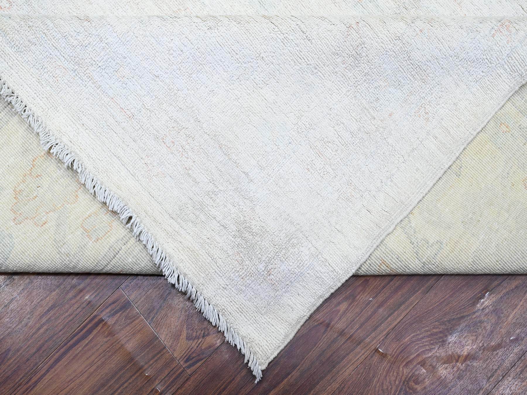 Peshawar Oushak hand-knotted wool rug in Ivory & Feather White, 11'11" x 14'3" — SKU O074971 (view 6)