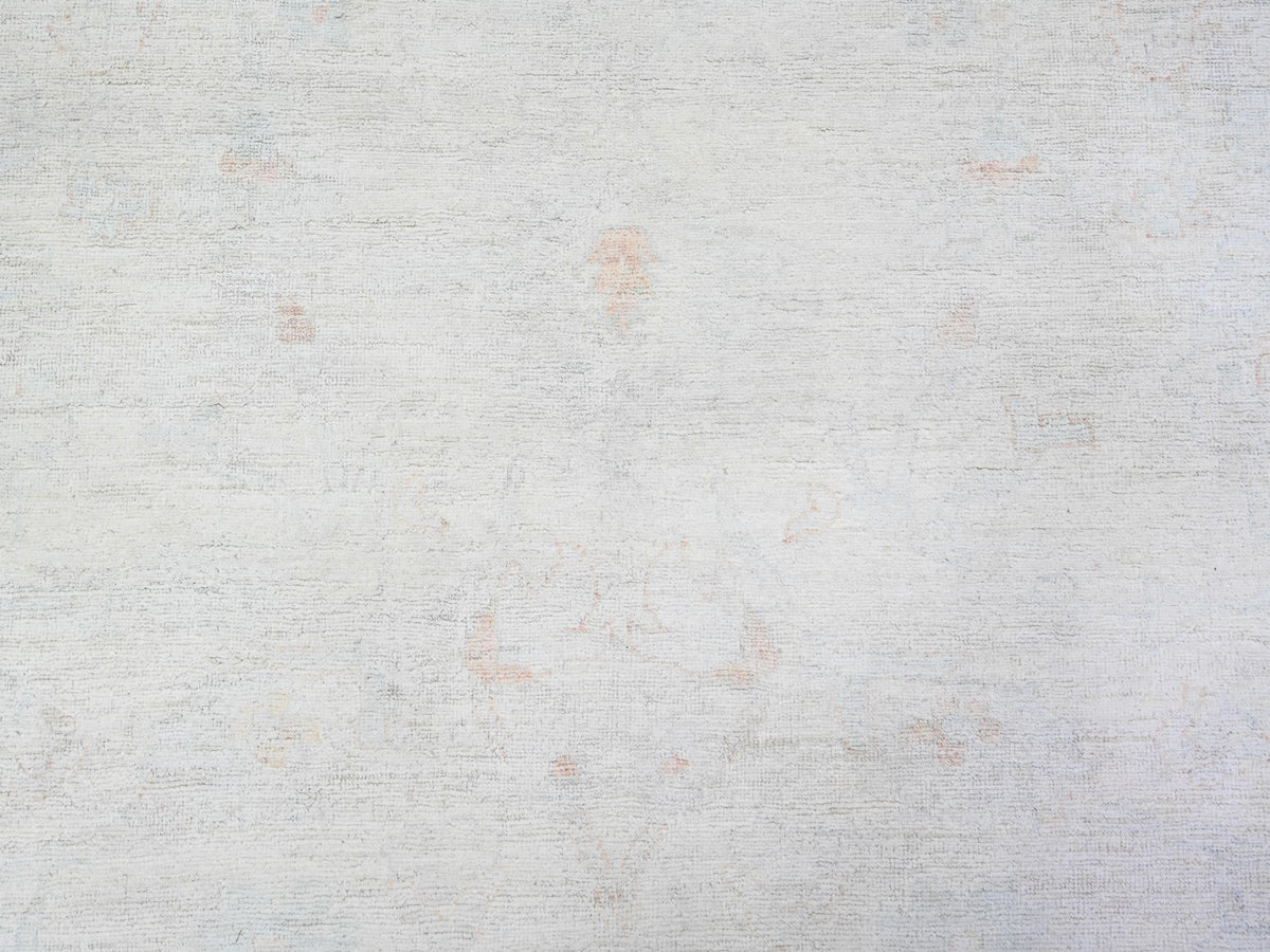 Peshawar Oushak hand-knotted wool rug in Ivory & Feather White, 11'11" x 14'3" — SKU O074971 (view 8)