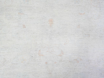 Peshawar Oushak hand-knotted wool rug in Ivory & Feather White, 11'11" x 14'3" — SKU O074971 (view 8)