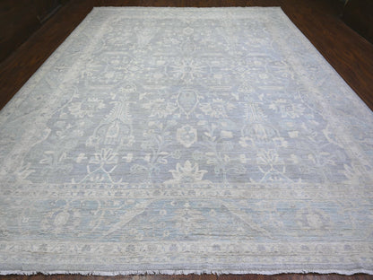 Peshawar Oushak hand-knotted wool rug in Gray & Chrome Gray, 11'9" x 14'4" — SKU O074972 (view 2)