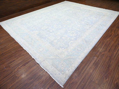 Peshawar Oushak hand-knotted wool rug in Gray & Chrome Gray, 11'9" x 14'4" — SKU O074972 (view 3)