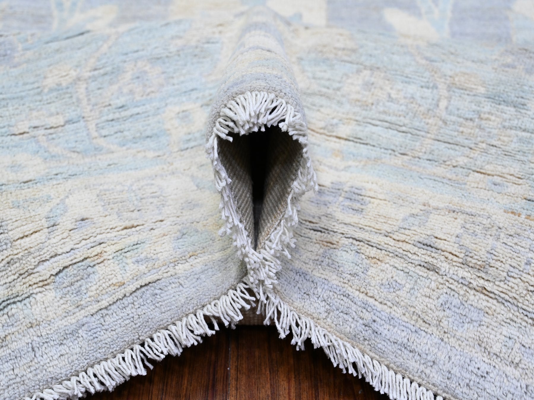 Peshawar Oushak hand-knotted wool rug in Gray & Chrome Gray, 11'9" x 14'4" — SKU O074972 (view 5)