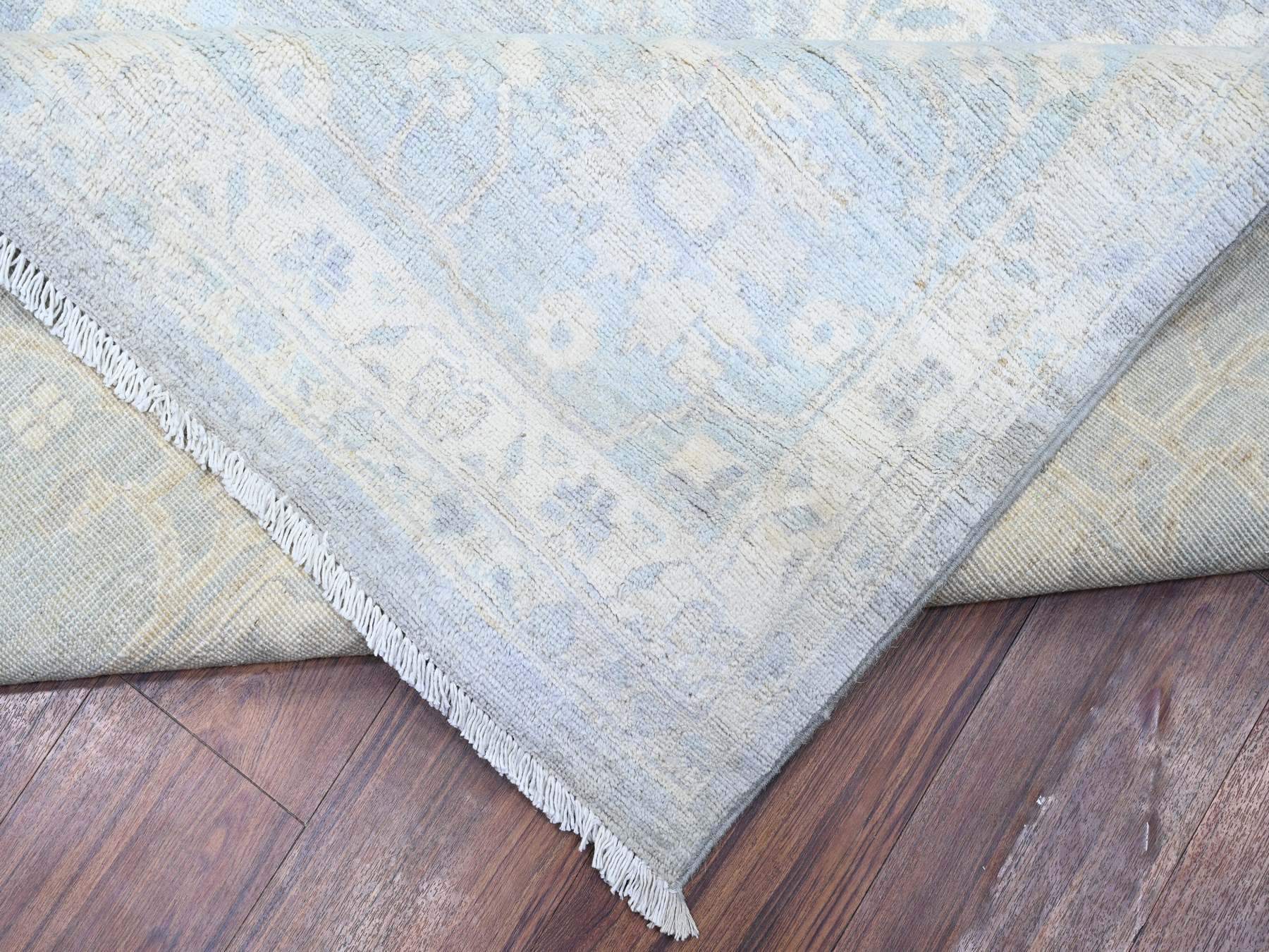 Peshawar Oushak hand-knotted wool rug in Gray & Chrome Gray, 11'9" x 14'4" — SKU O074972 (view 6)