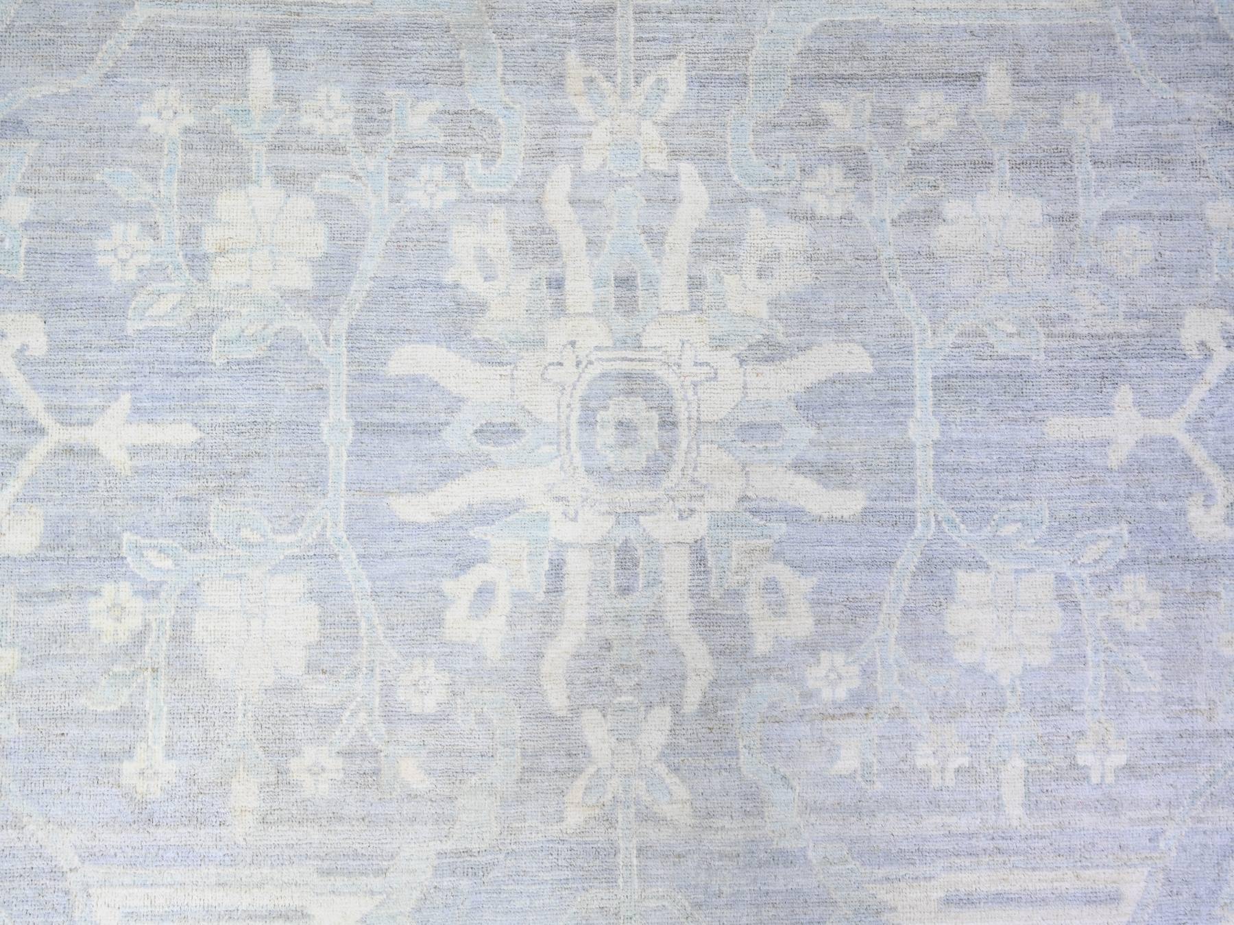 Peshawar Oushak hand-knotted wool rug in Gray & Chrome Gray, 11'9" x 14'4" — SKU O074972 (view 8)