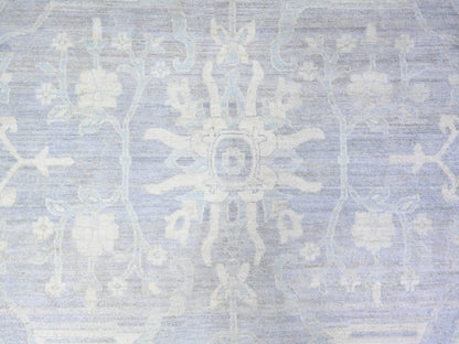 Peshawar Oushak hand-knotted wool rug in Gray & Chrome Gray, 11'9" x 14'4" — SKU O074972 (view 8)